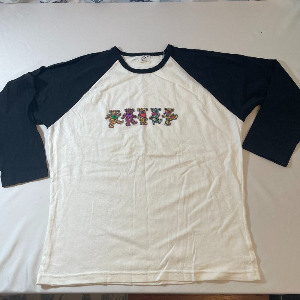 Vintage Grateful Dead T-Shirt L/XL-  Y2K 90's Cotton Raglan  Dancing Bears Rare